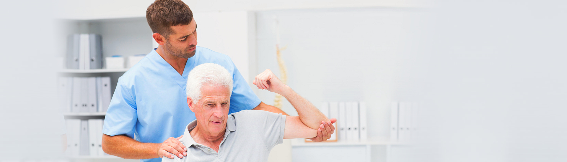 Senior doing physical therapy