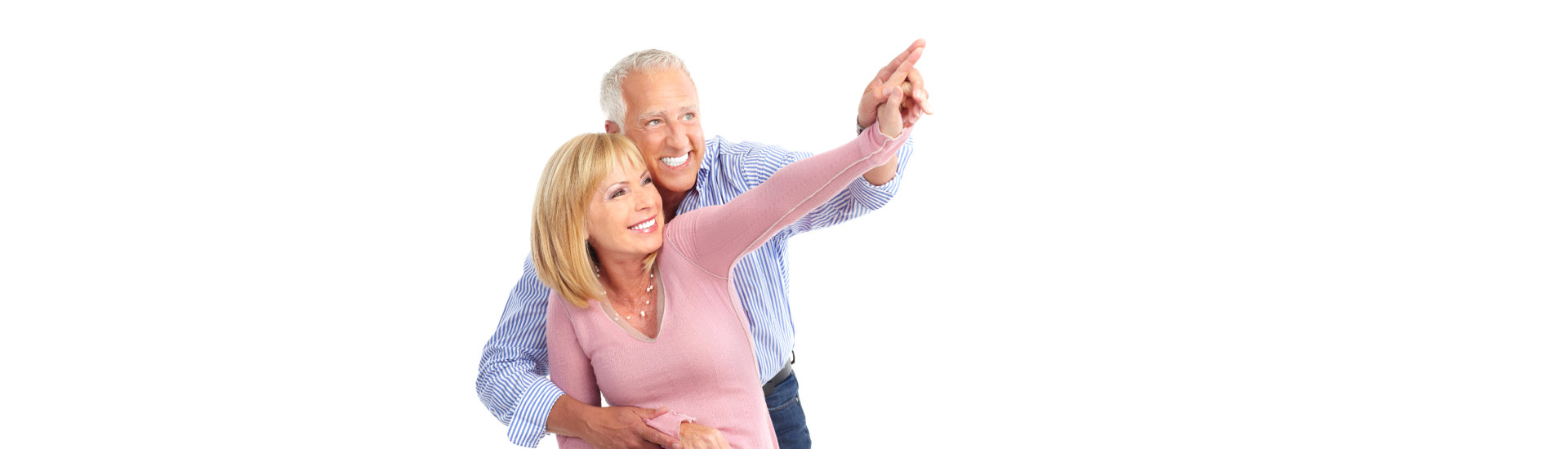 elderly couple smiling